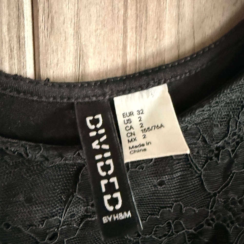 H&M Black Fit and Flare Mini Dress - Picture 2 of 2